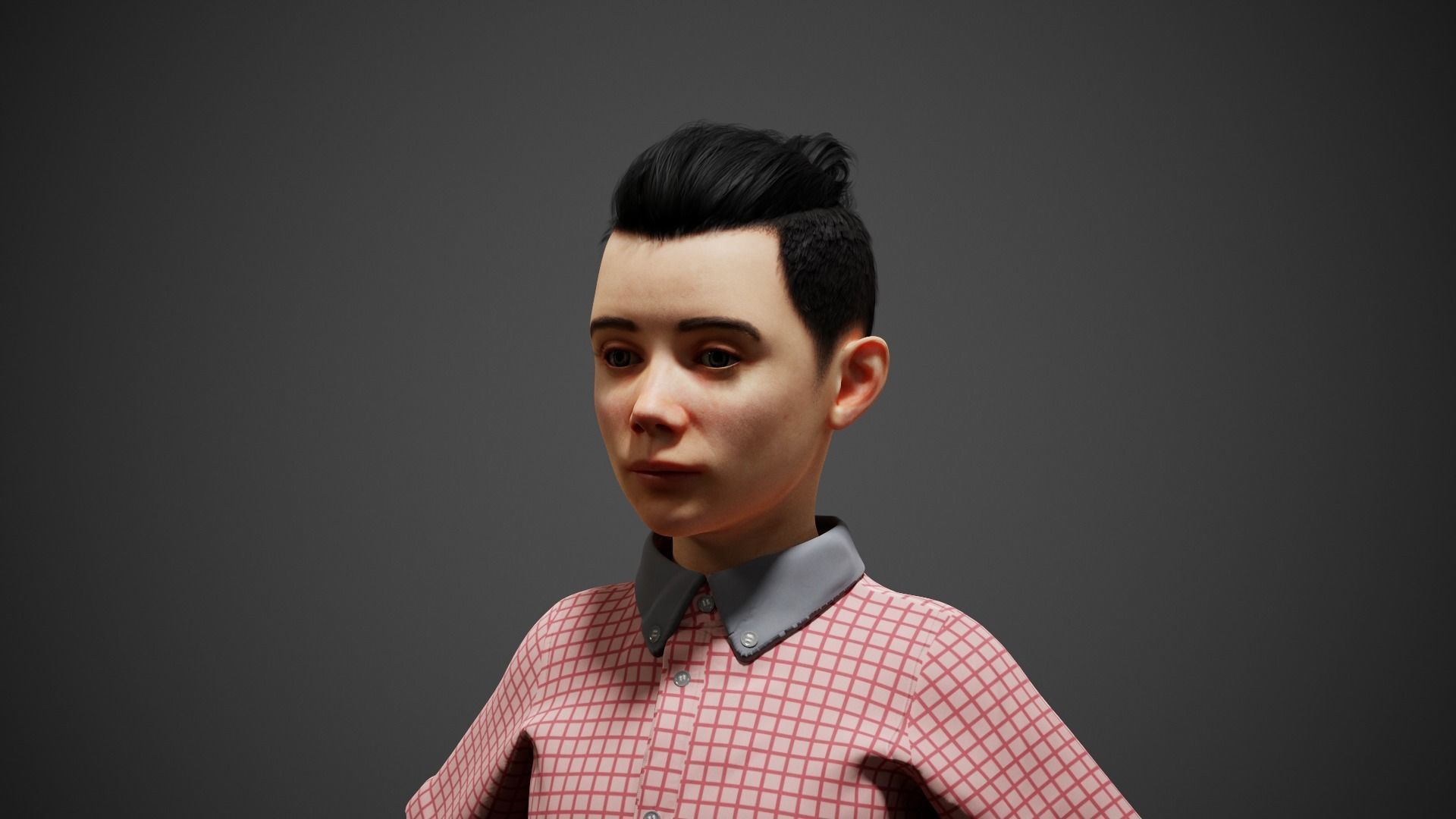School Boy Low-poly 3D model_4