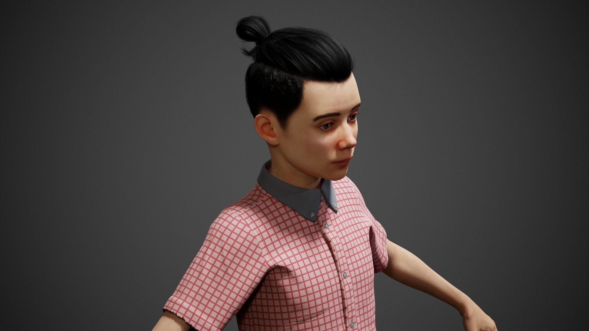 School Boy Low-poly 3D model_8