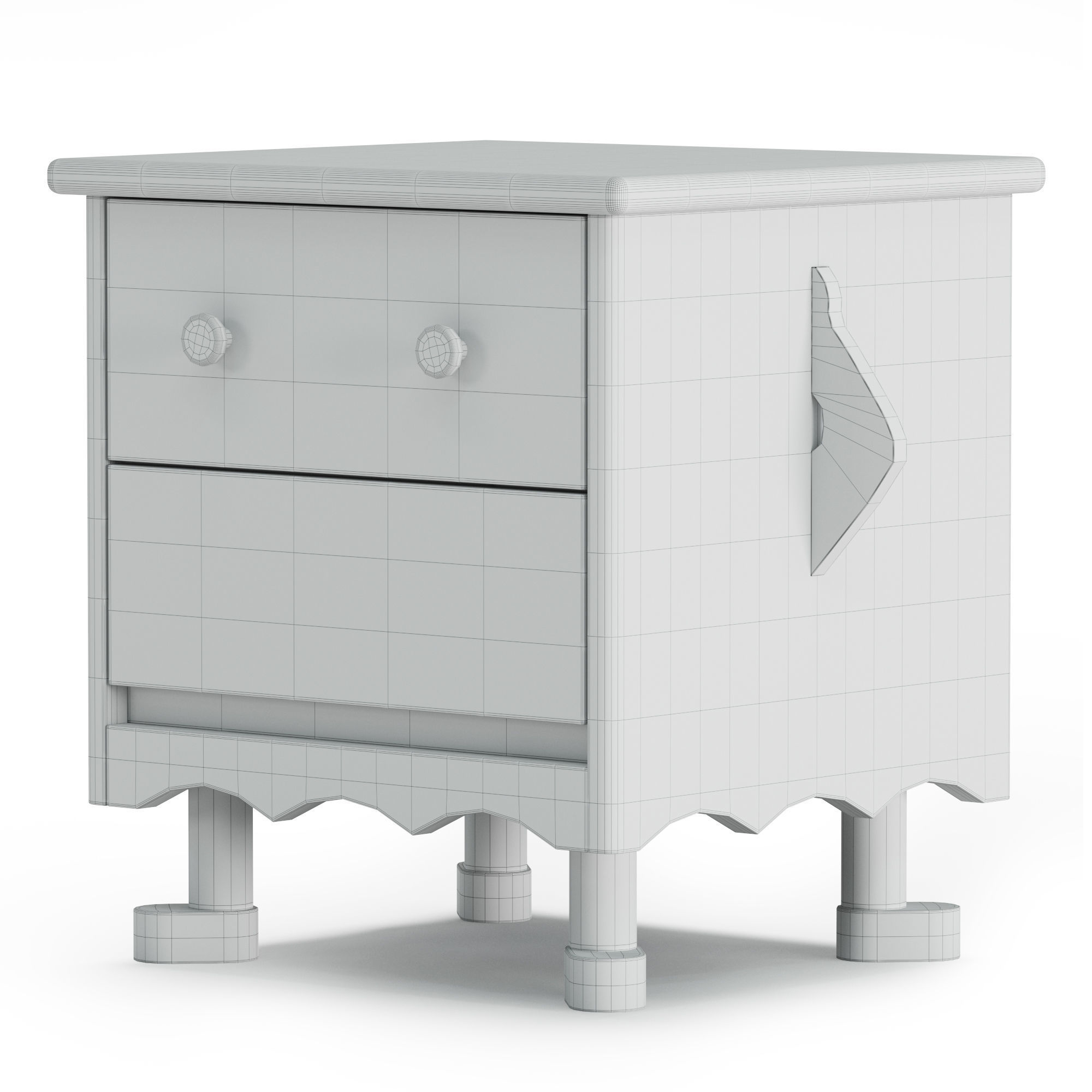 Wooden Robot Nightstand 3D model_1