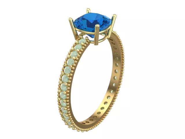 Girls Diamond Ring with Head Builder Free 3D print model