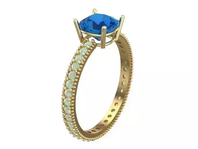 Girls Diamond  Ring with Head Builder Free 3D print model
