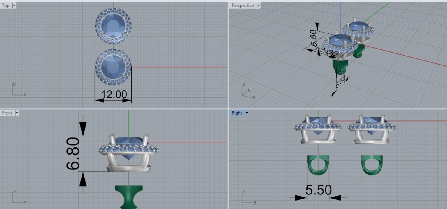earrings 3D print model_6