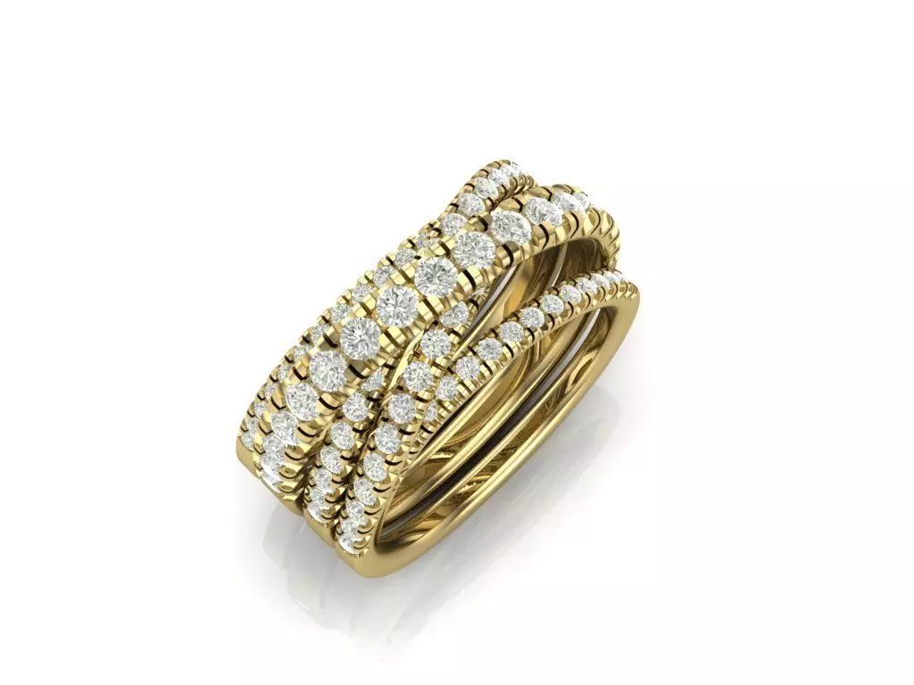 spiral ring with stones 3D print model