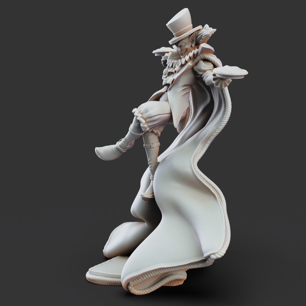 Jerry the Clown - 3D Printable TTRPG - PRESUPPORTED - 32mm Scale 3D print model_7