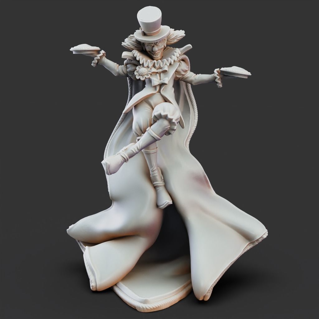 Jerry the Clown - 3D Printable TTRPG - PRESUPPORTED - 32mm Scale 3D print model_5