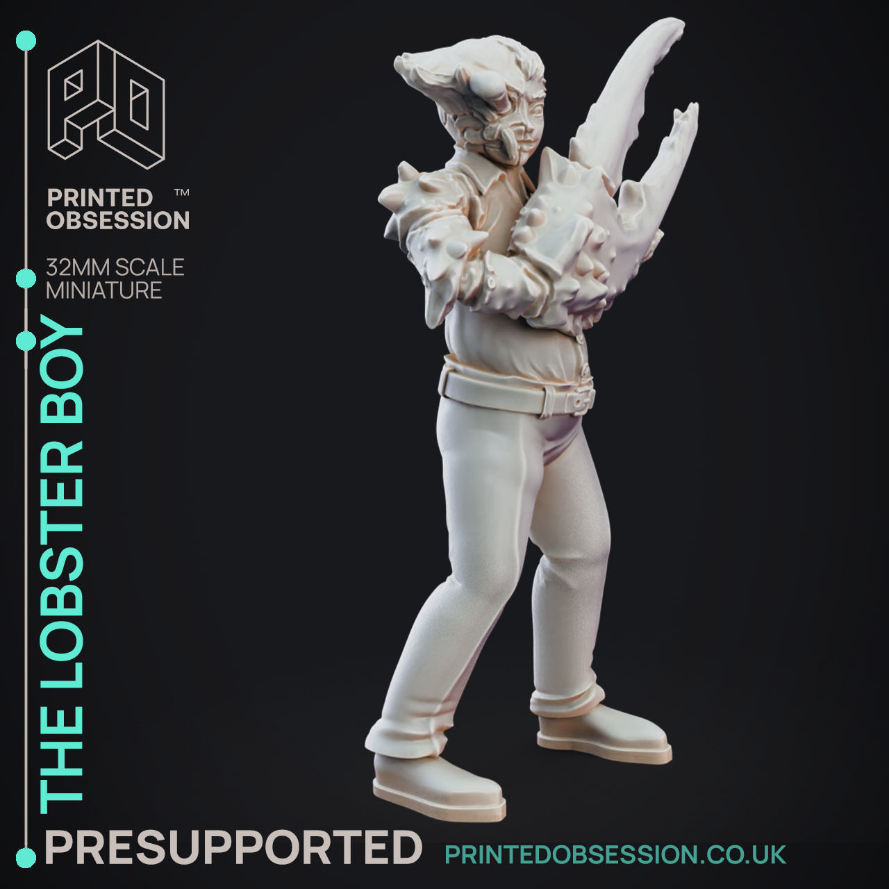 Lobster Boy - 3D Printable TTRPG - PRESUPPORTED - 32mm Scale 3D model ...