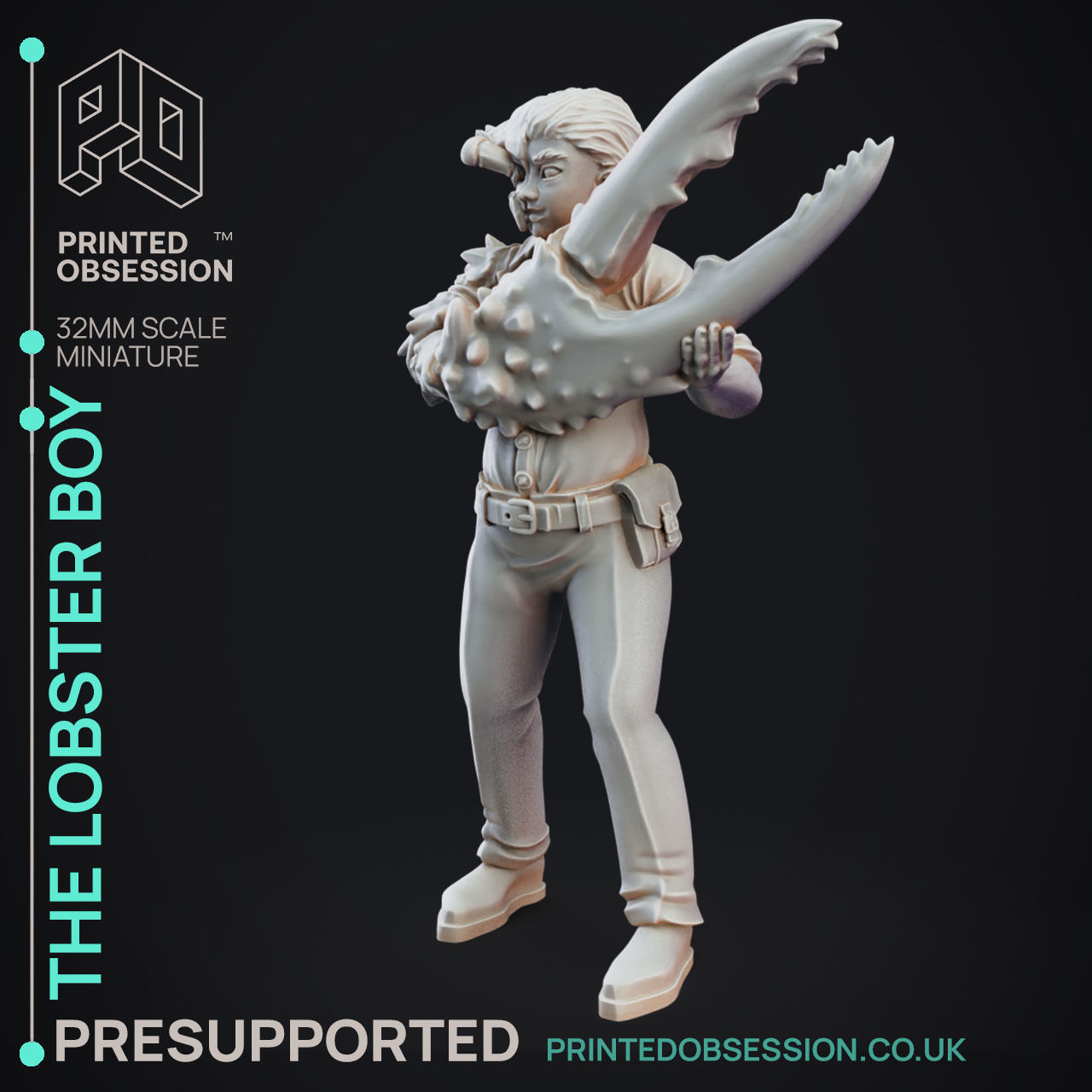 Lobster Boy - 3D Printable TTRPG - PRESUPPORTED - 32mm Scale 3D model ...