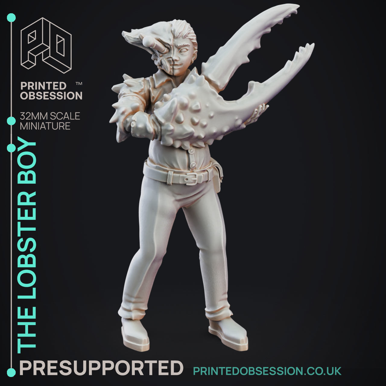 Lobster Boy - 3D Printable TTRPG - PRESUPPORTED - 32mm Scale 3D model ...