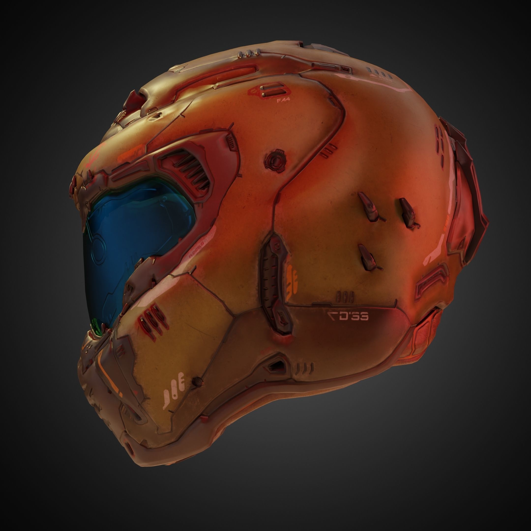 Doom Guy Helmet for Cosplay 3D print model_3