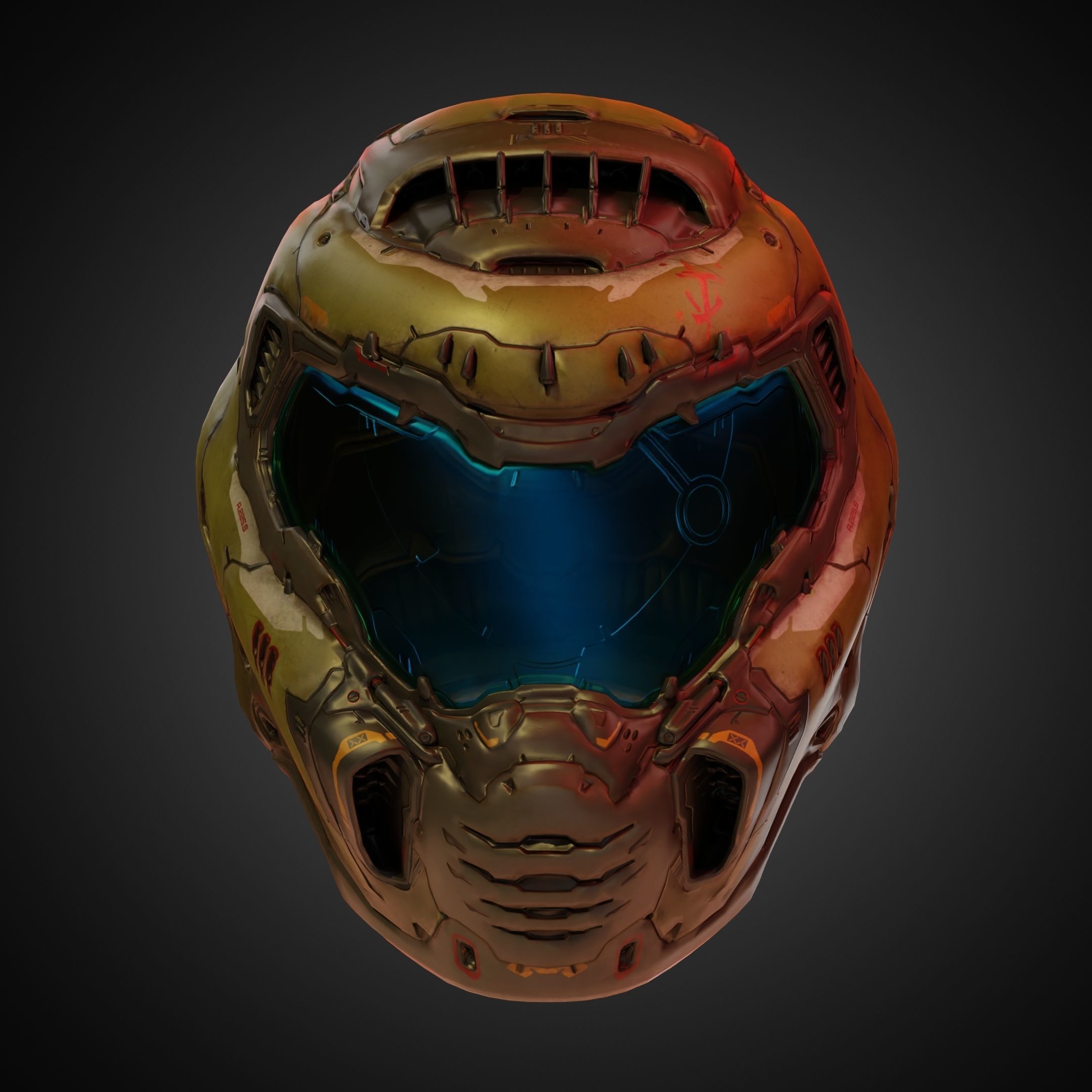 Doom Guy Helmet for Cosplay 3D print model_1