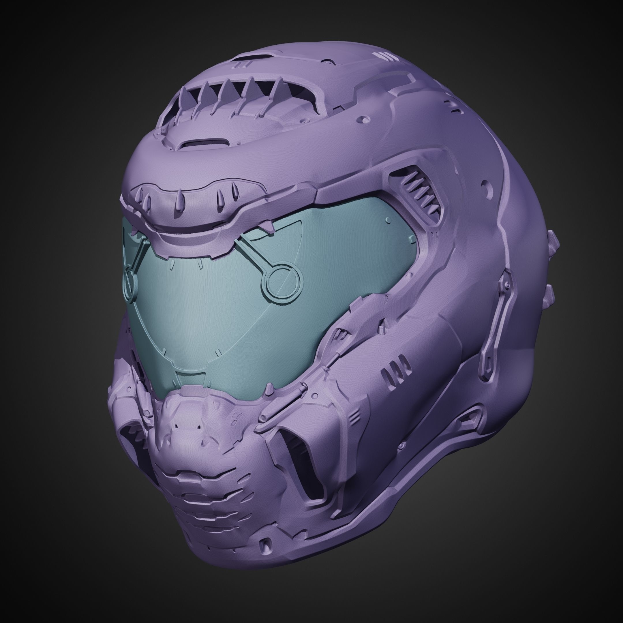 Doom Guy Helmet for Cosplay 3D print model_11