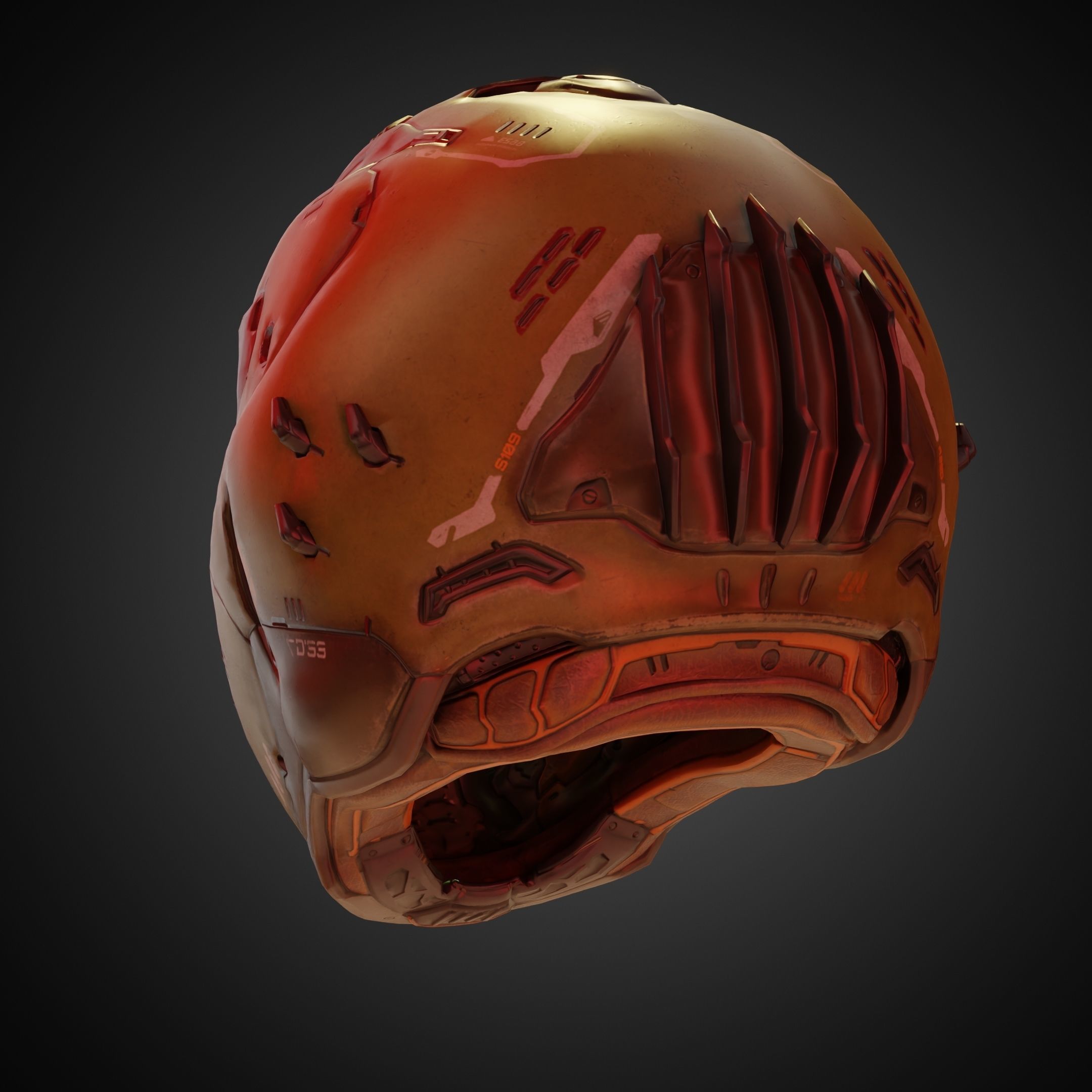 Doom Guy Helmet for Cosplay 3D print model_4
