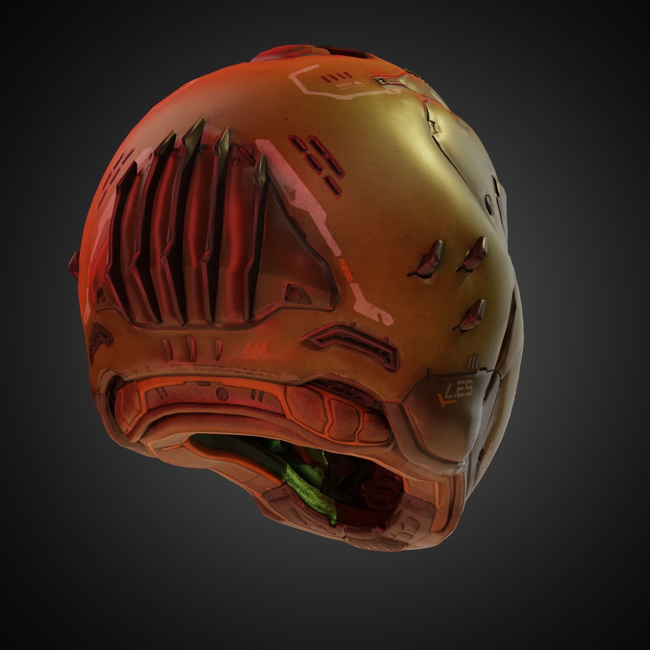 Doom Guy Helmet for Cosplay 3D print model_6
