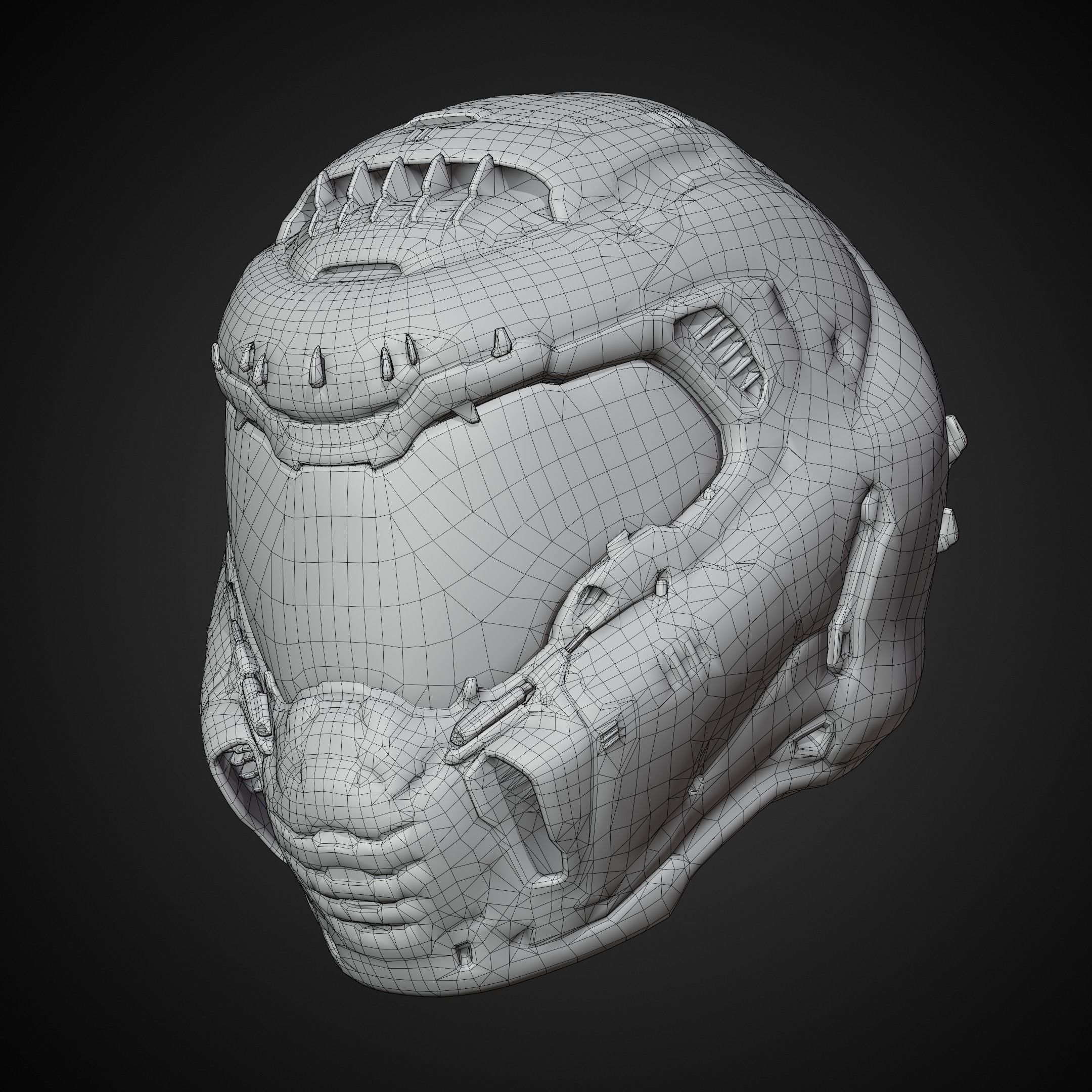 Doom Guy Helmet for Cosplay 3D print model_13
