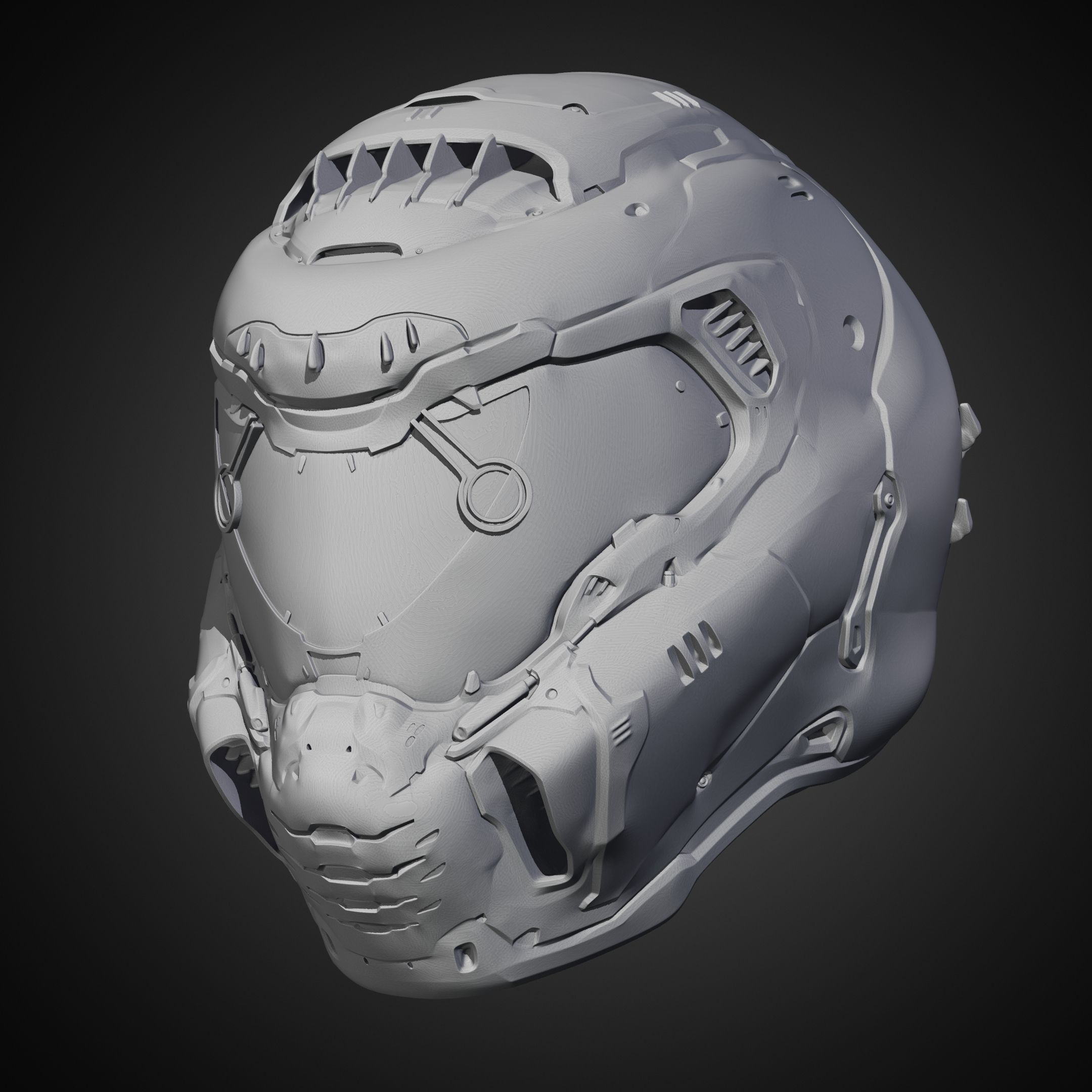 Doom Guy Helmet for Cosplay 3D print model_9