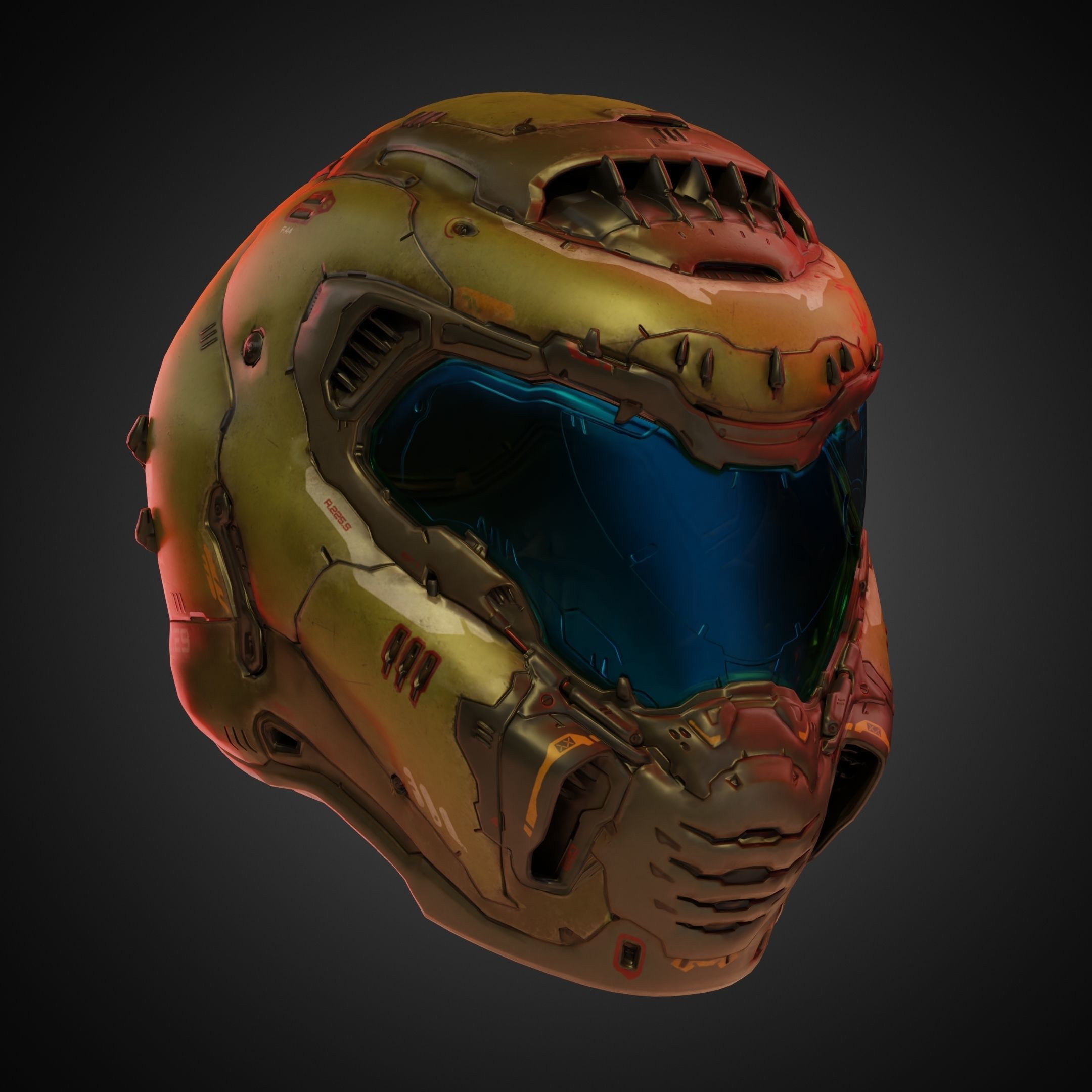 Doom Guy Helmet for Cosplay 3D print model_8