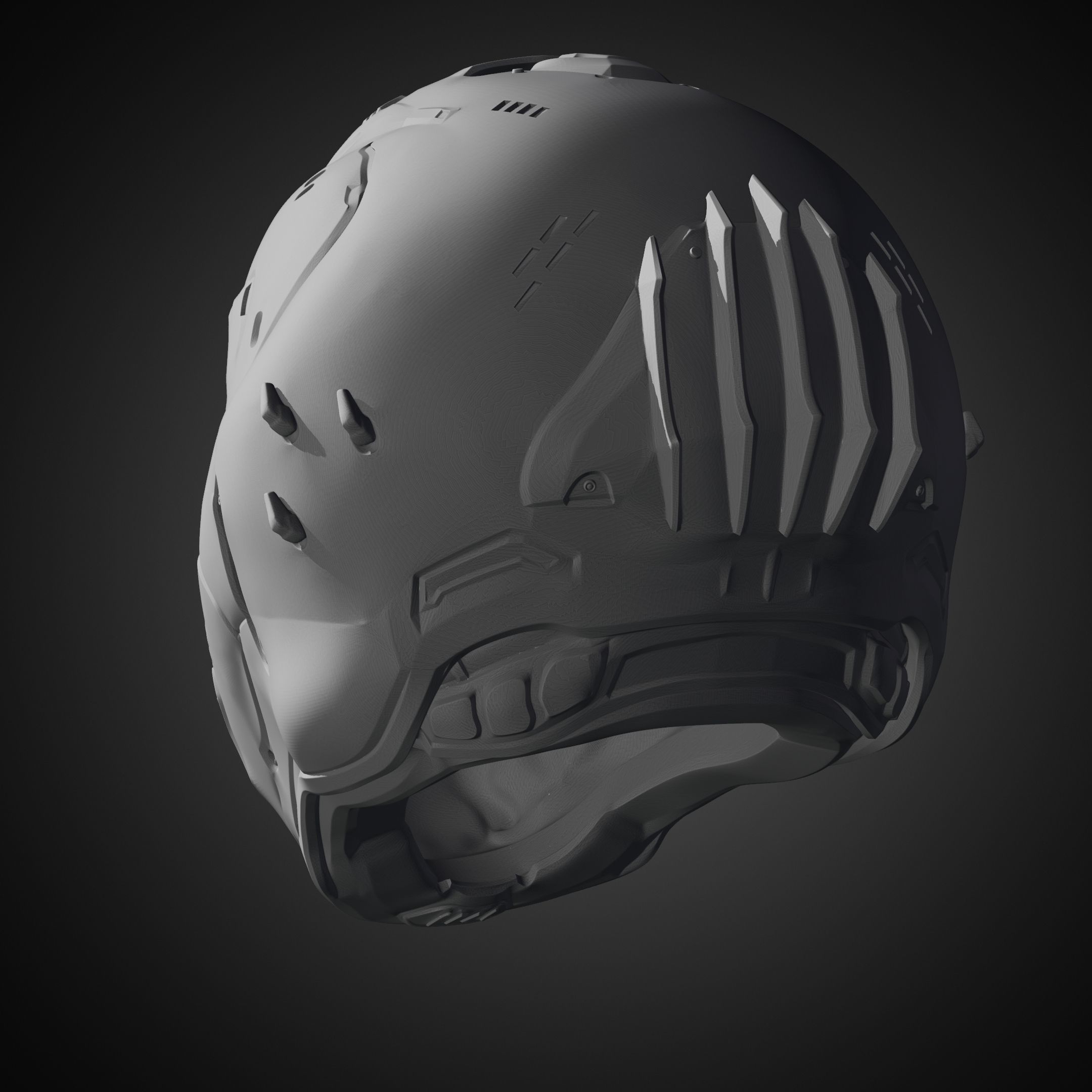 Doom Guy Helmet for Cosplay 3D print model_10