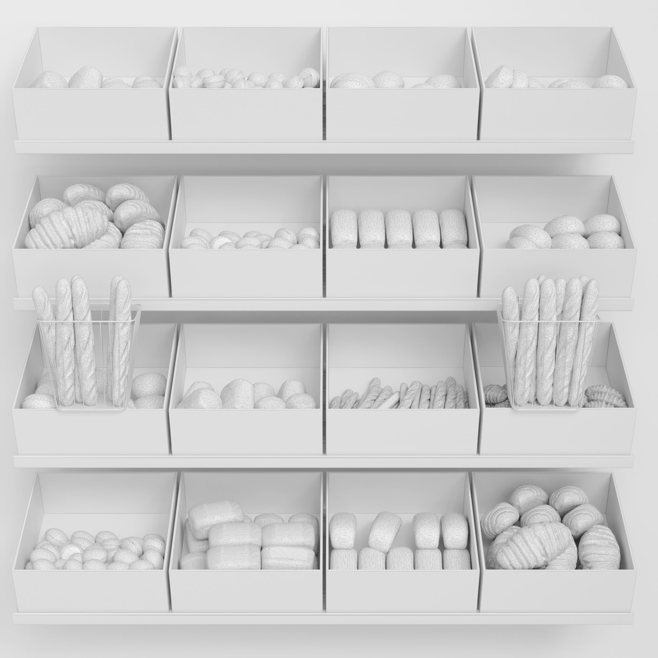 Rack with bread and bakery products 3D model_2