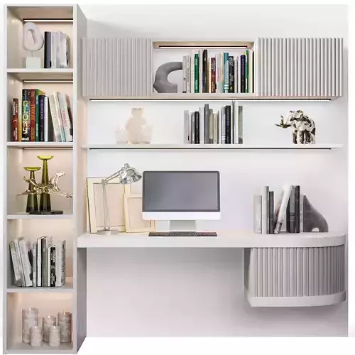 Wardrobe with workplace and decor 5