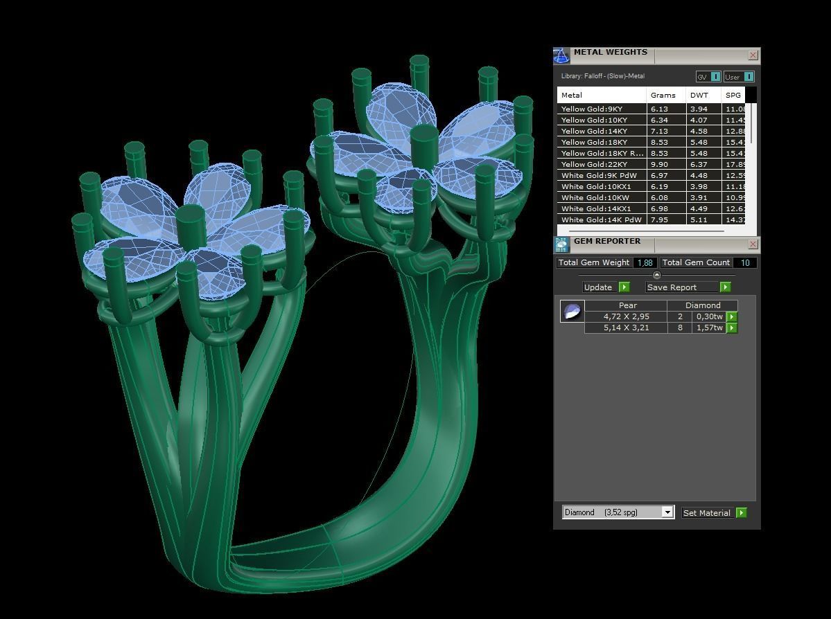 Flower Two Rings 3D print model_2