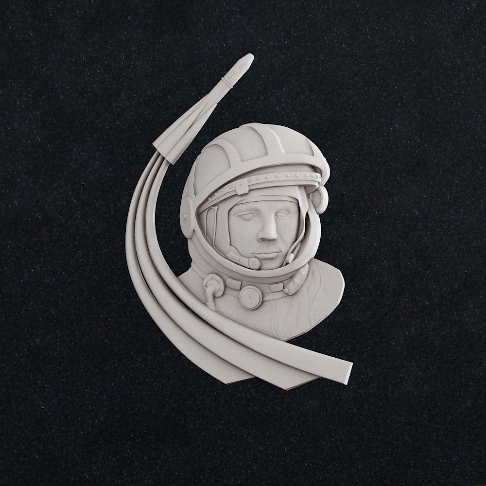 Gagarin  astronaut 3D print model_1