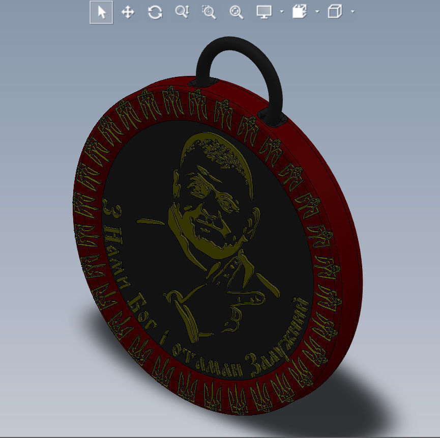 Zaluzhny Bahmuth graffiti pendant keychain souvenir 3D print model_6