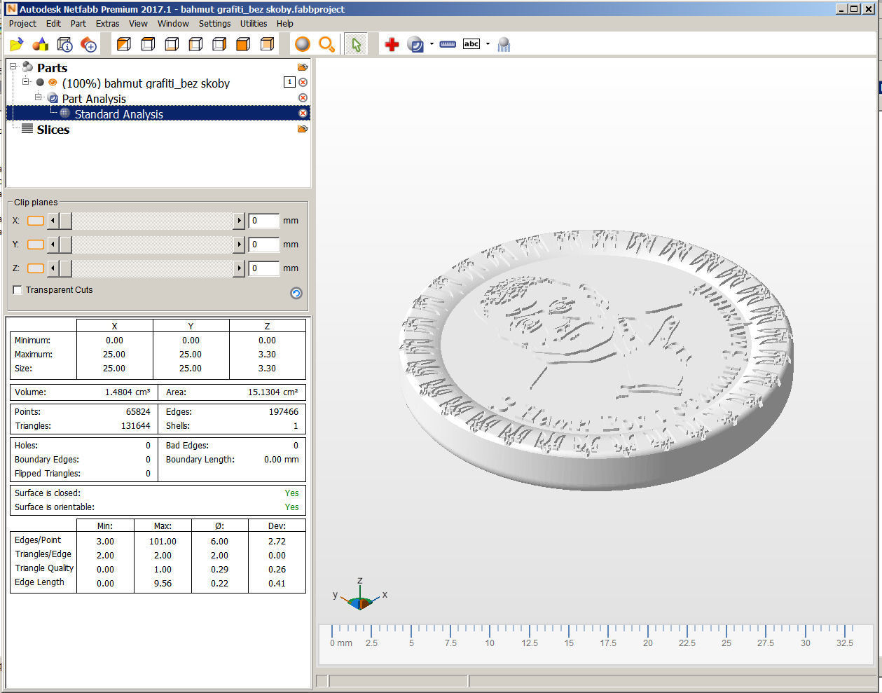 Zaluzhny Bahmuth graffiti pendant keychain souvenir 3D print model_9