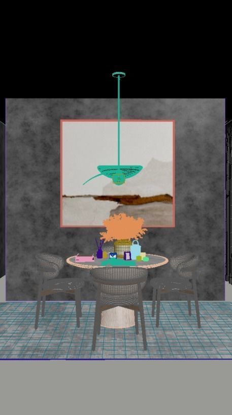 Modern Dining Room 3D model_4