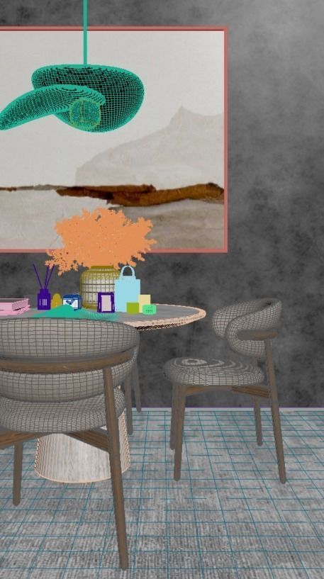 Modern Dining Room 3D model_3