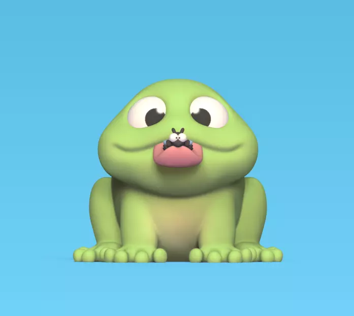 Frog Eating Mosquito 3D print model_0