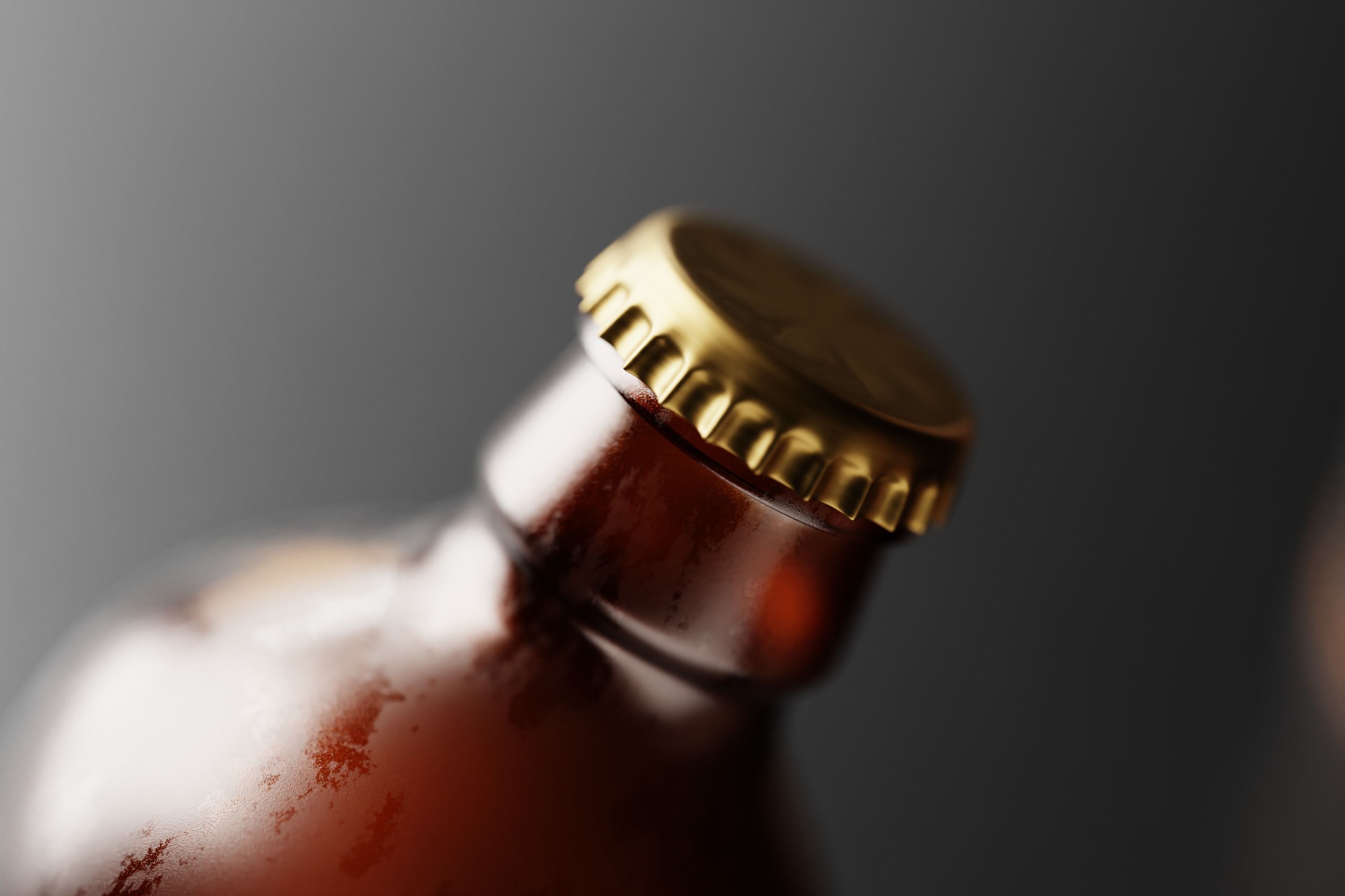 Stubby Beer Bottle Low-poly 3D model_10