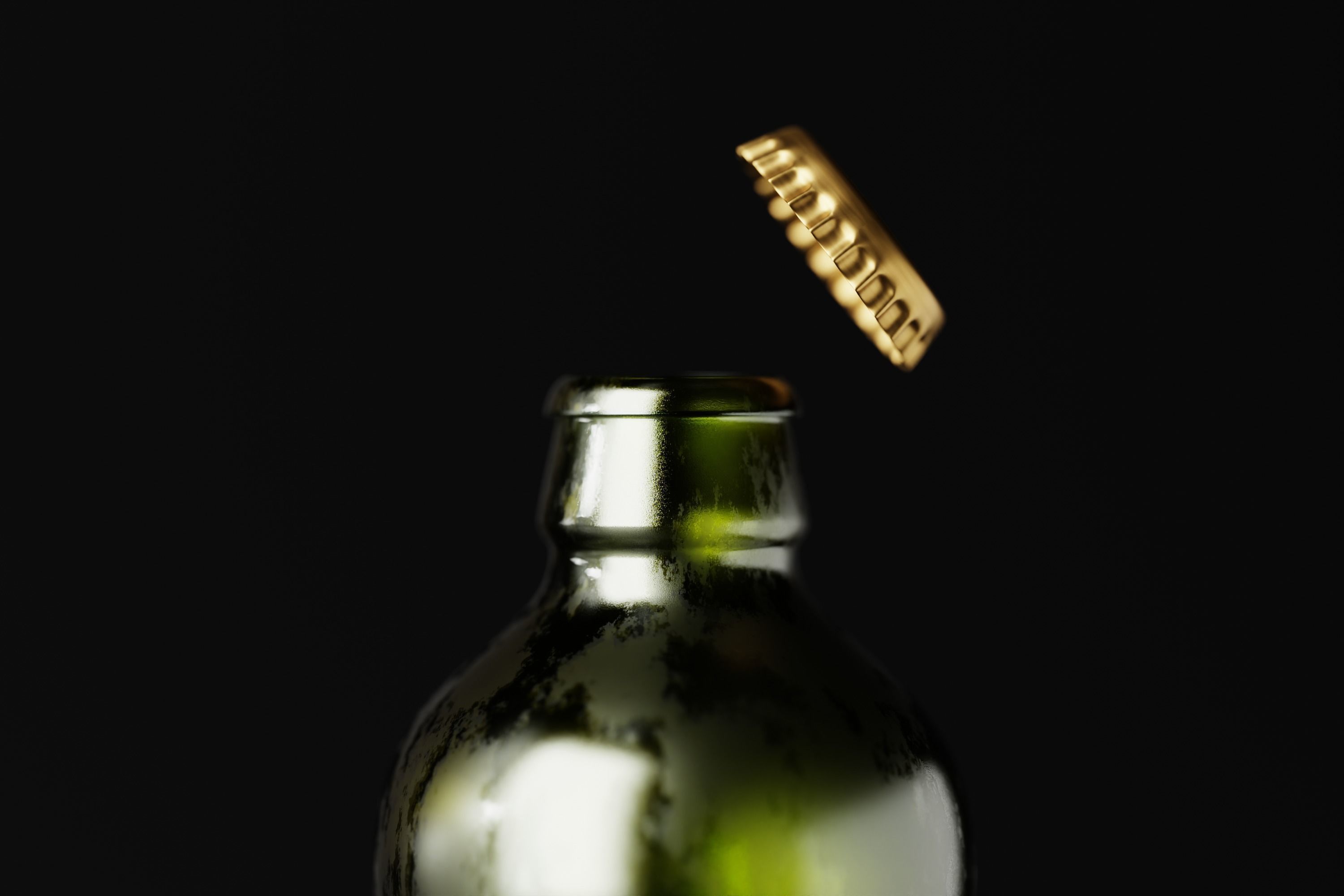 Stubby Beer Bottle Low-poly 3D model_14