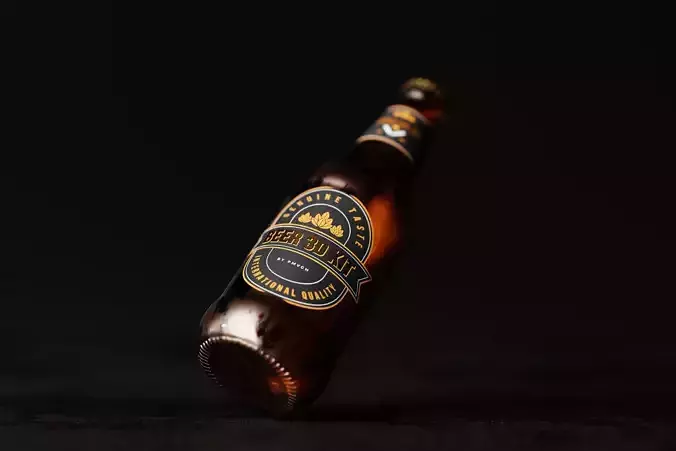 Heritage Beer Bottle Low-poly 3D model