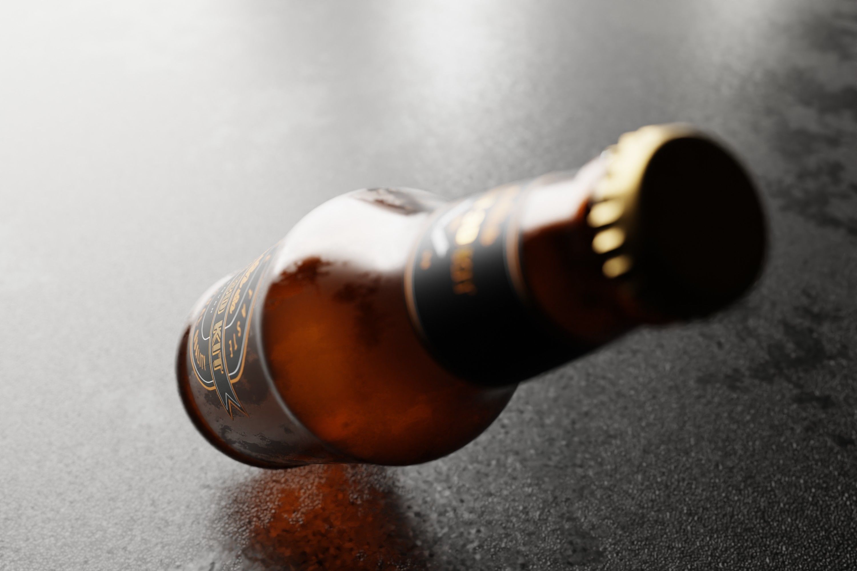 Heritage Beer Bottle Low-poly 3D model_12