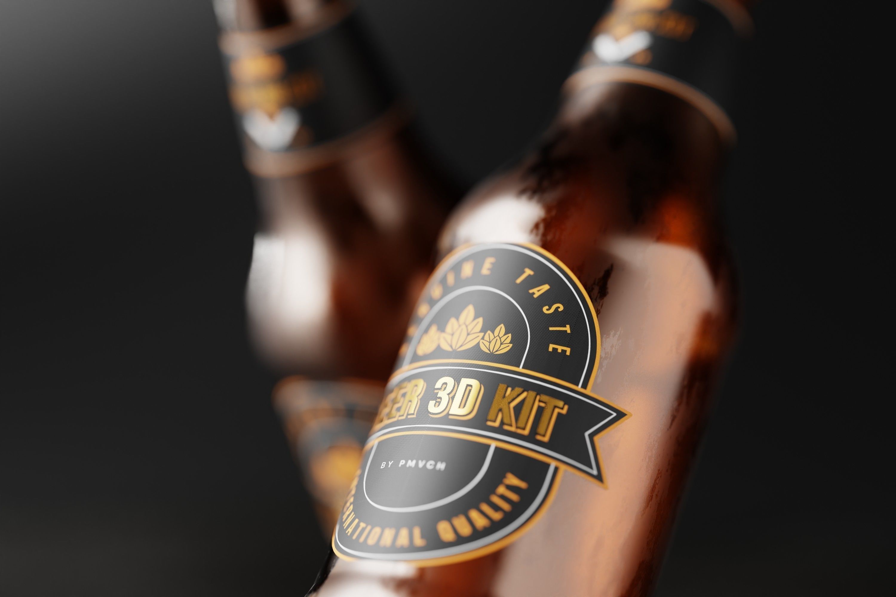 Heritage Beer Bottle Low-poly 3D model_13