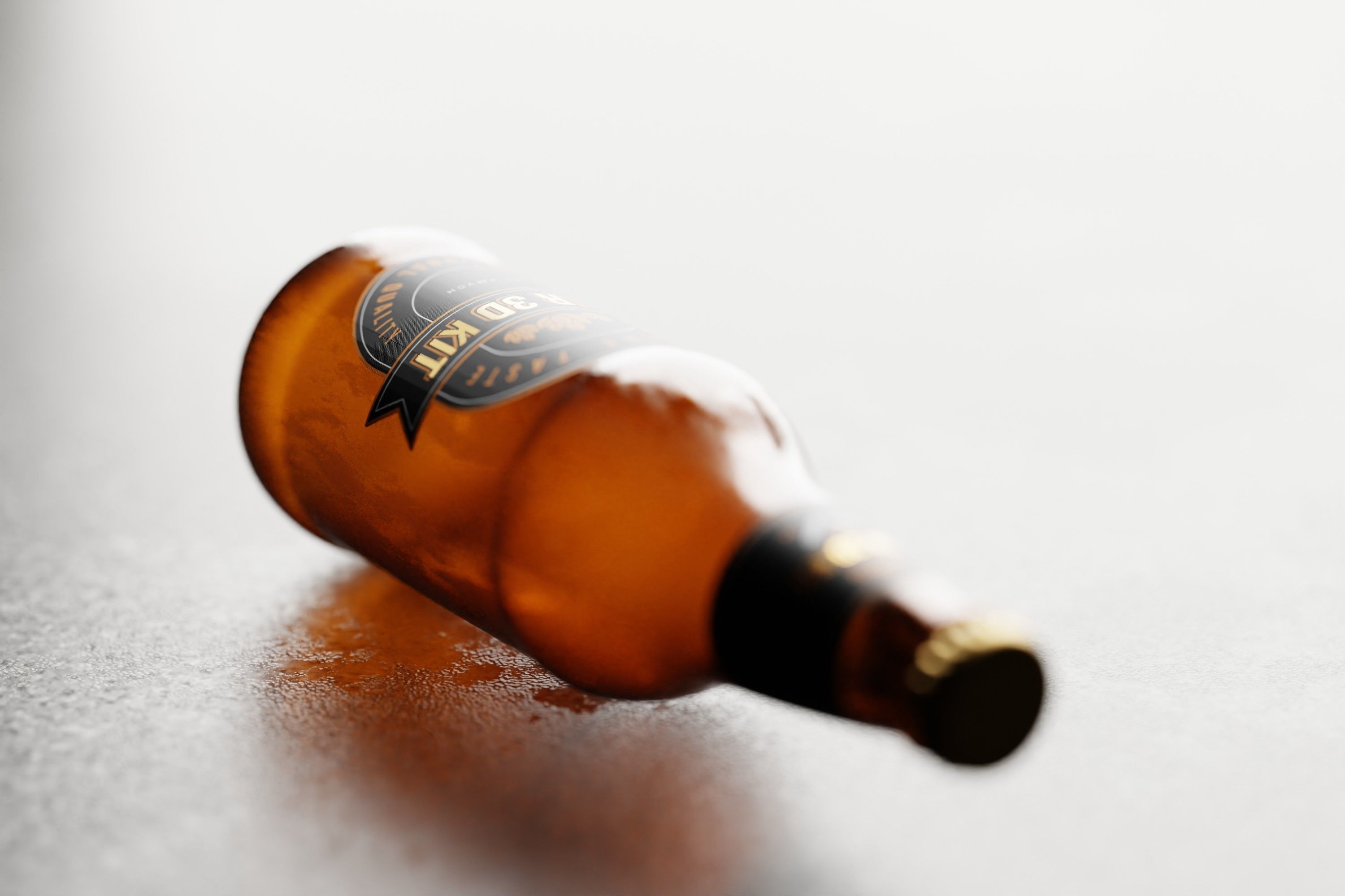 Heritage Beer Bottle Low-poly 3D model_6