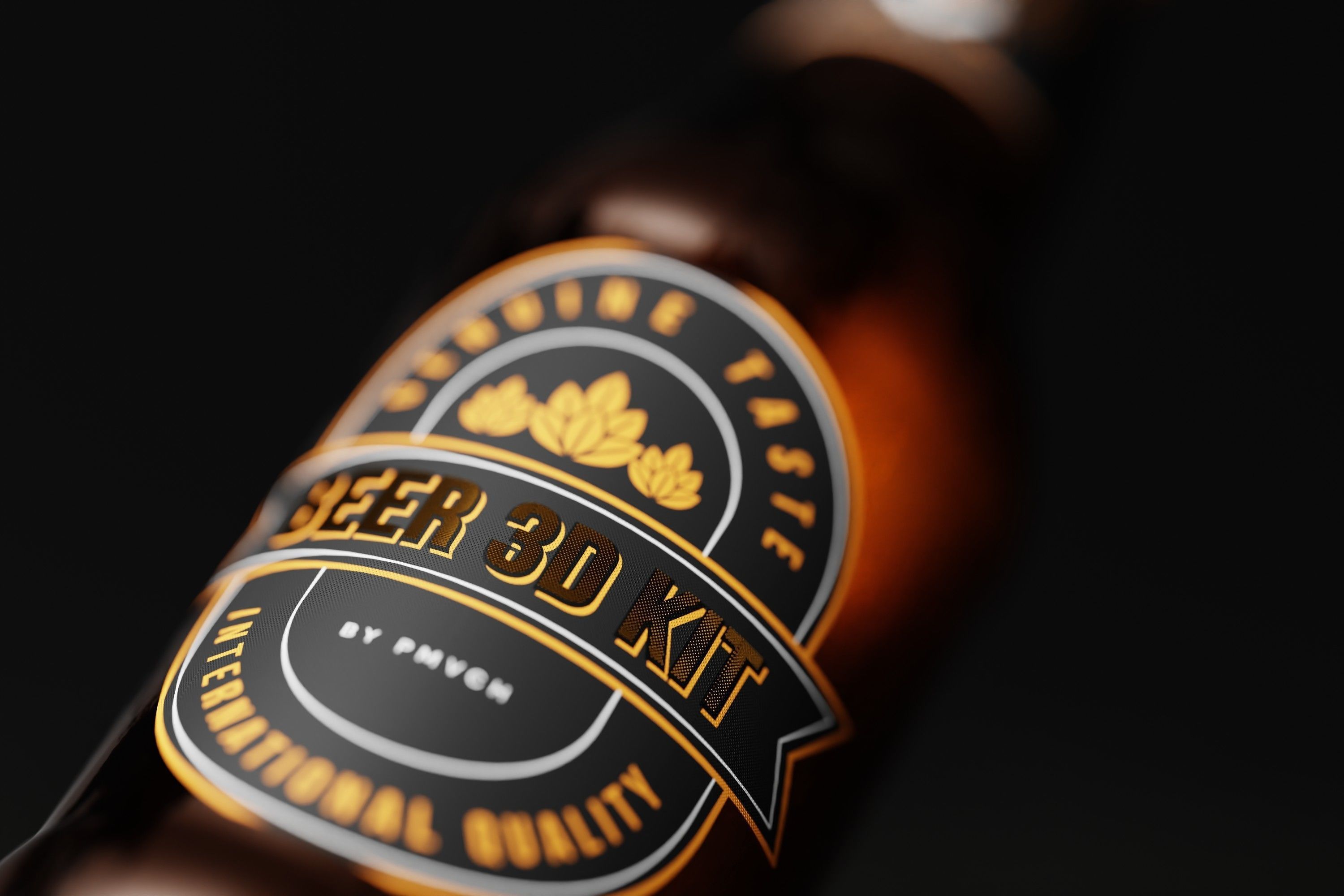 Heritage Beer Bottle Low-poly 3D model_8