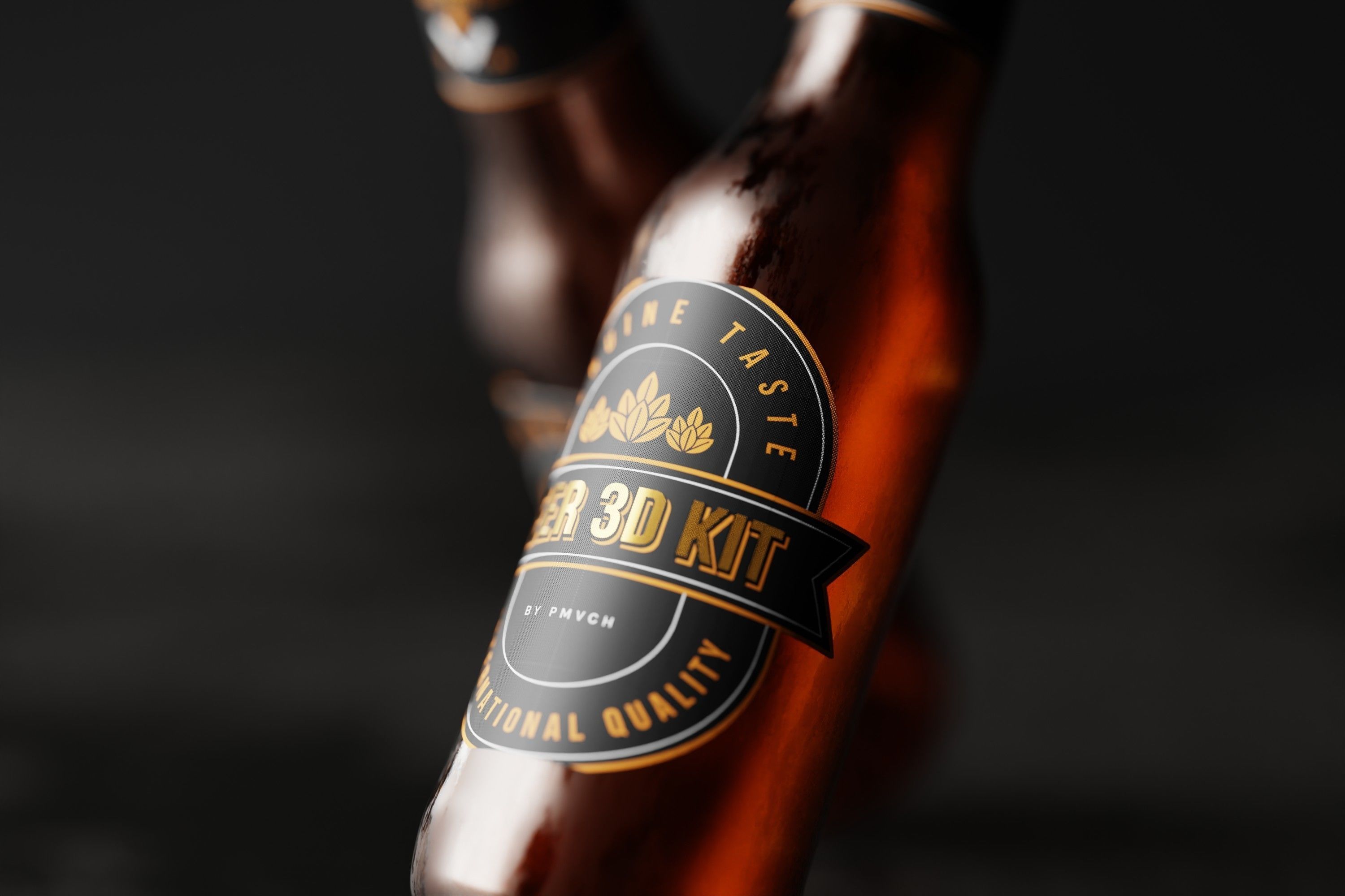 North American Longneck Beer Bottle Low-poly 3D model_14