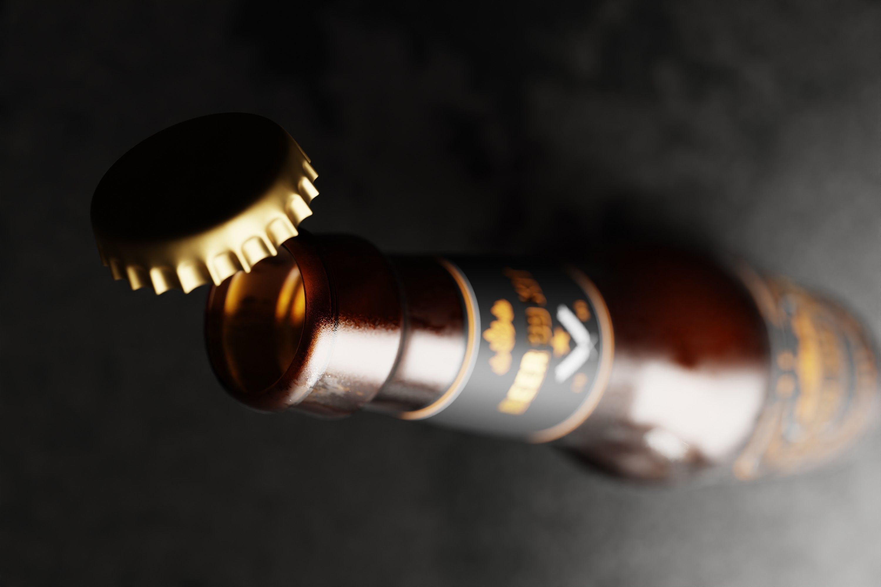 North American Longneck Beer Bottle Low-poly 3D model_8