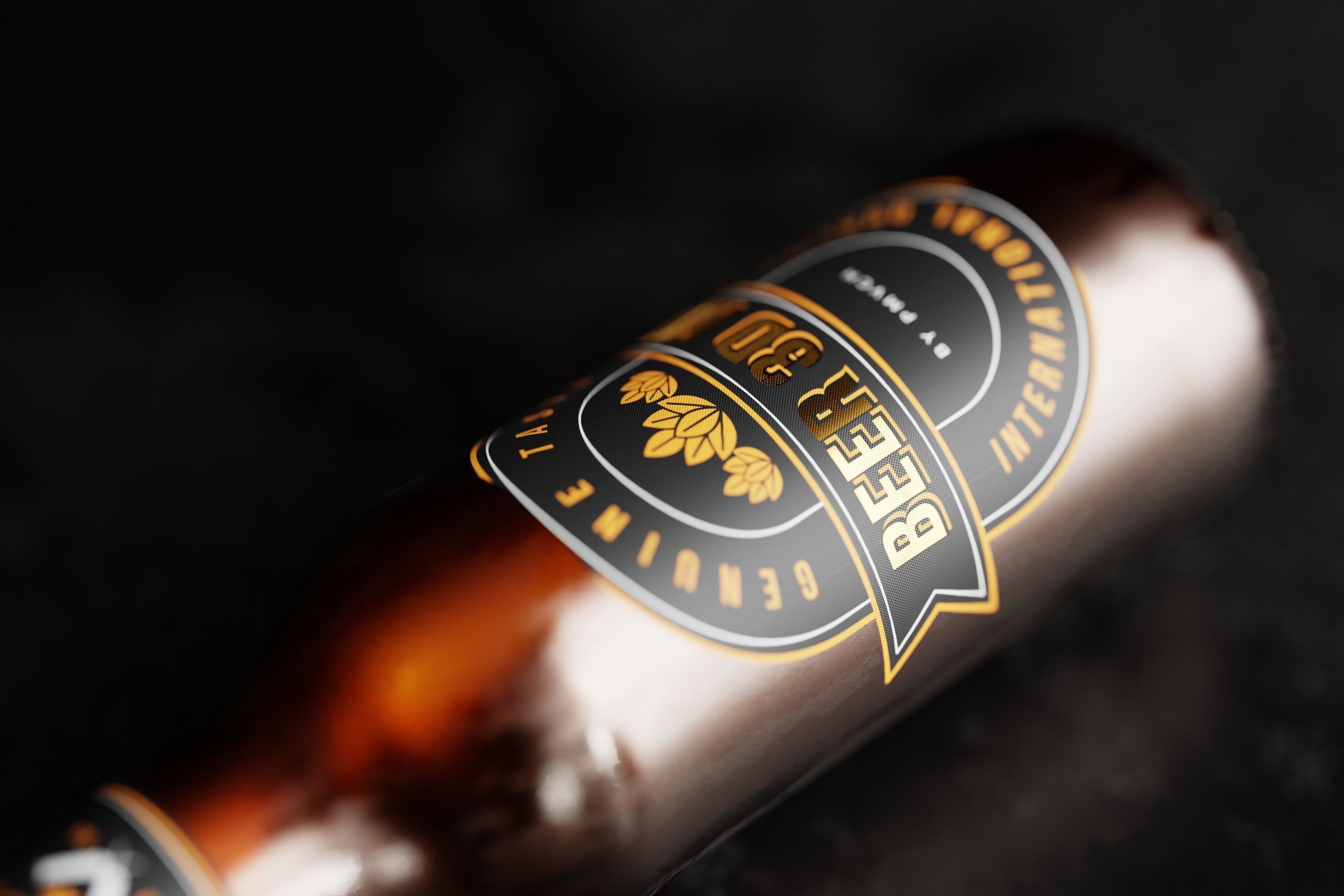 North American Longneck Beer Bottle Low-poly 3D model_12