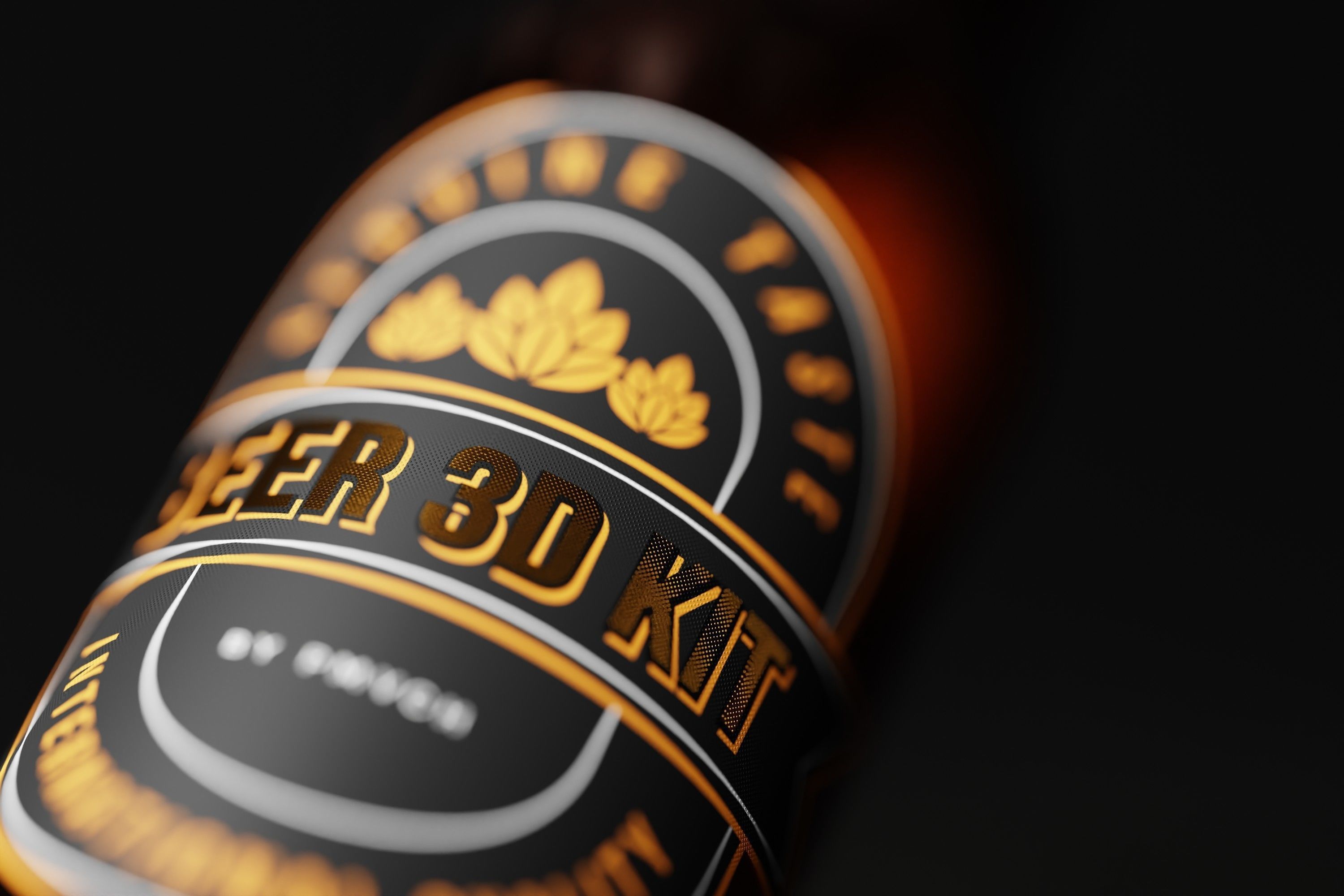 North American Longneck Beer Bottle Low-poly 3D model_3