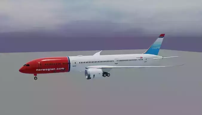 Norwegian Boeing 787-9 dreamliner 3d model Low-poly 3D model