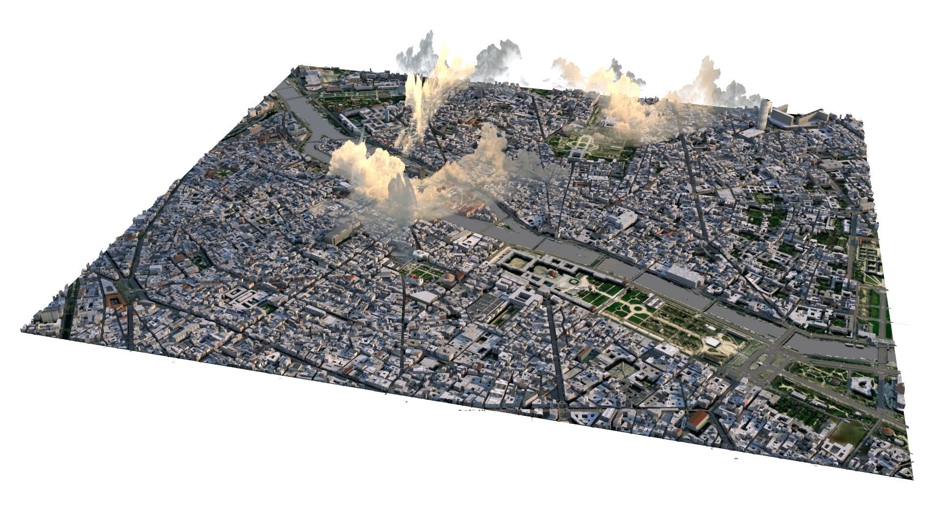 Paris City 2023 Low-poly 3D model_1