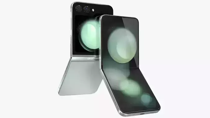Samsung Galaxy Z Flip 5 Mint Low-poly 3D model