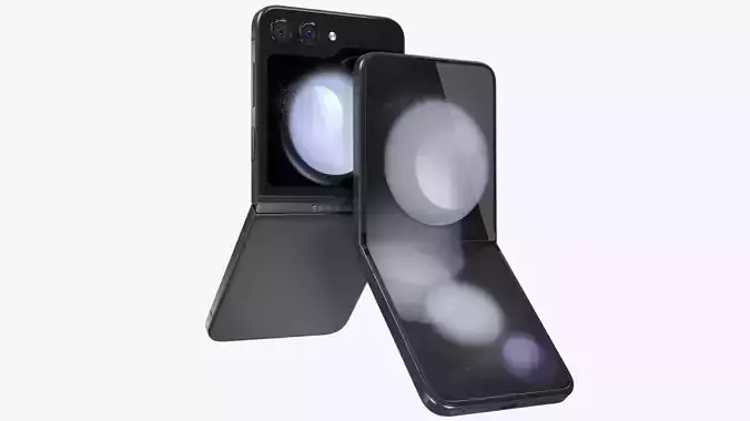 Samsung Galaxy Z Flip 5 Graphite Low-poly 3D model