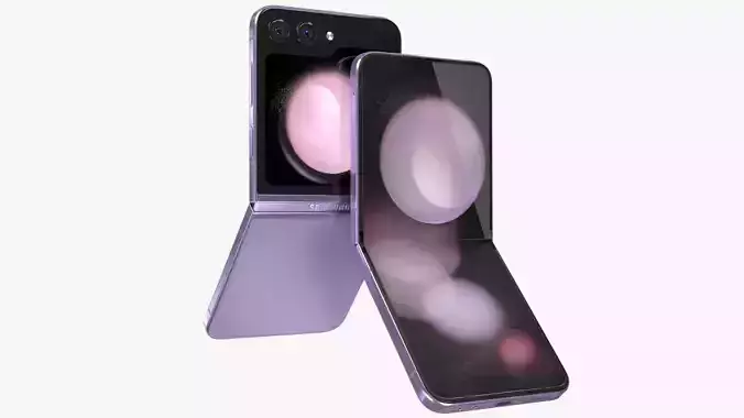 Samsung Galaxy Z Flip 5 Lavender Low-poly 3D model