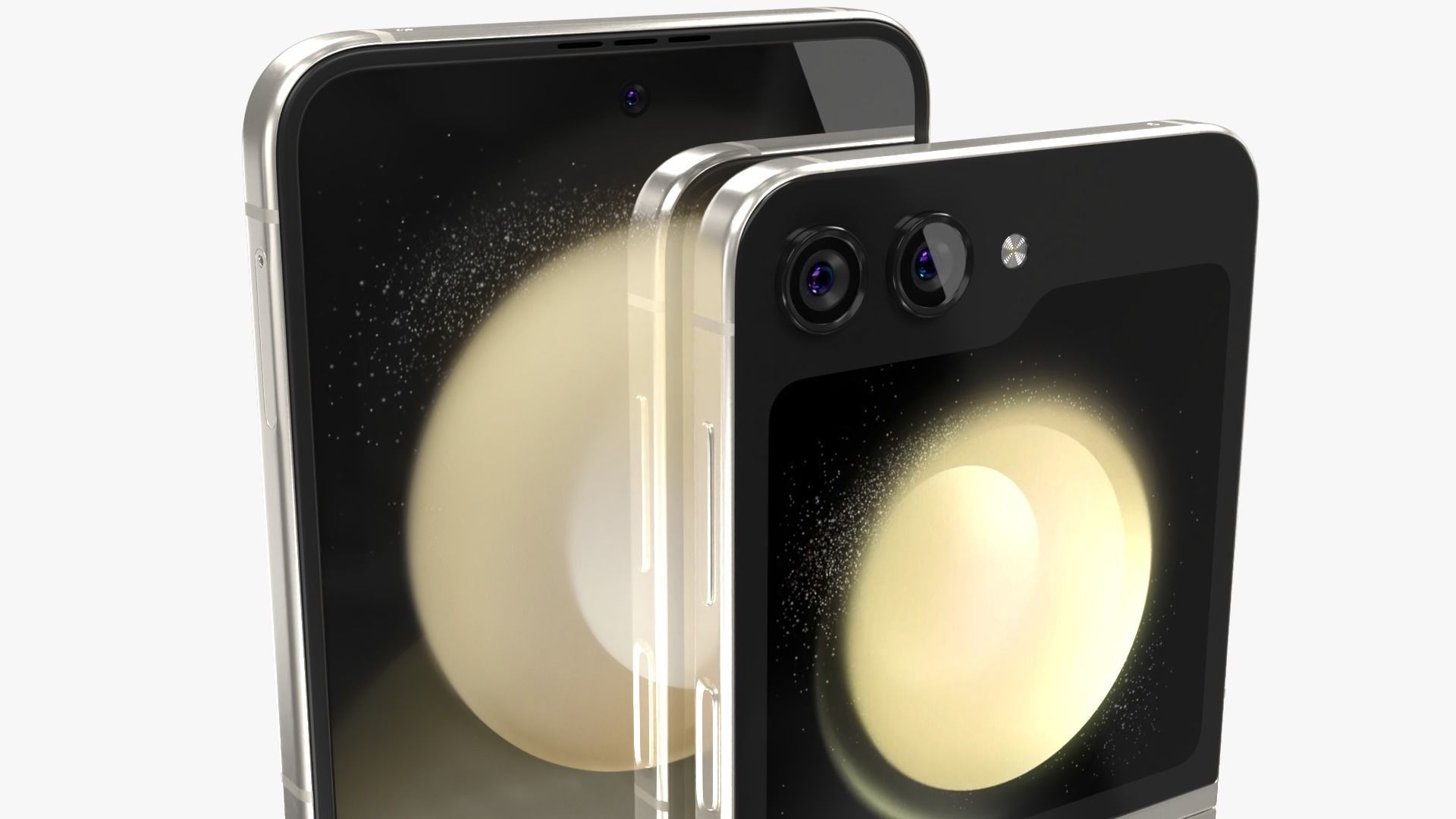 Samsung Galaxy Z Flip 5 Cream Low-poly 3D model_9