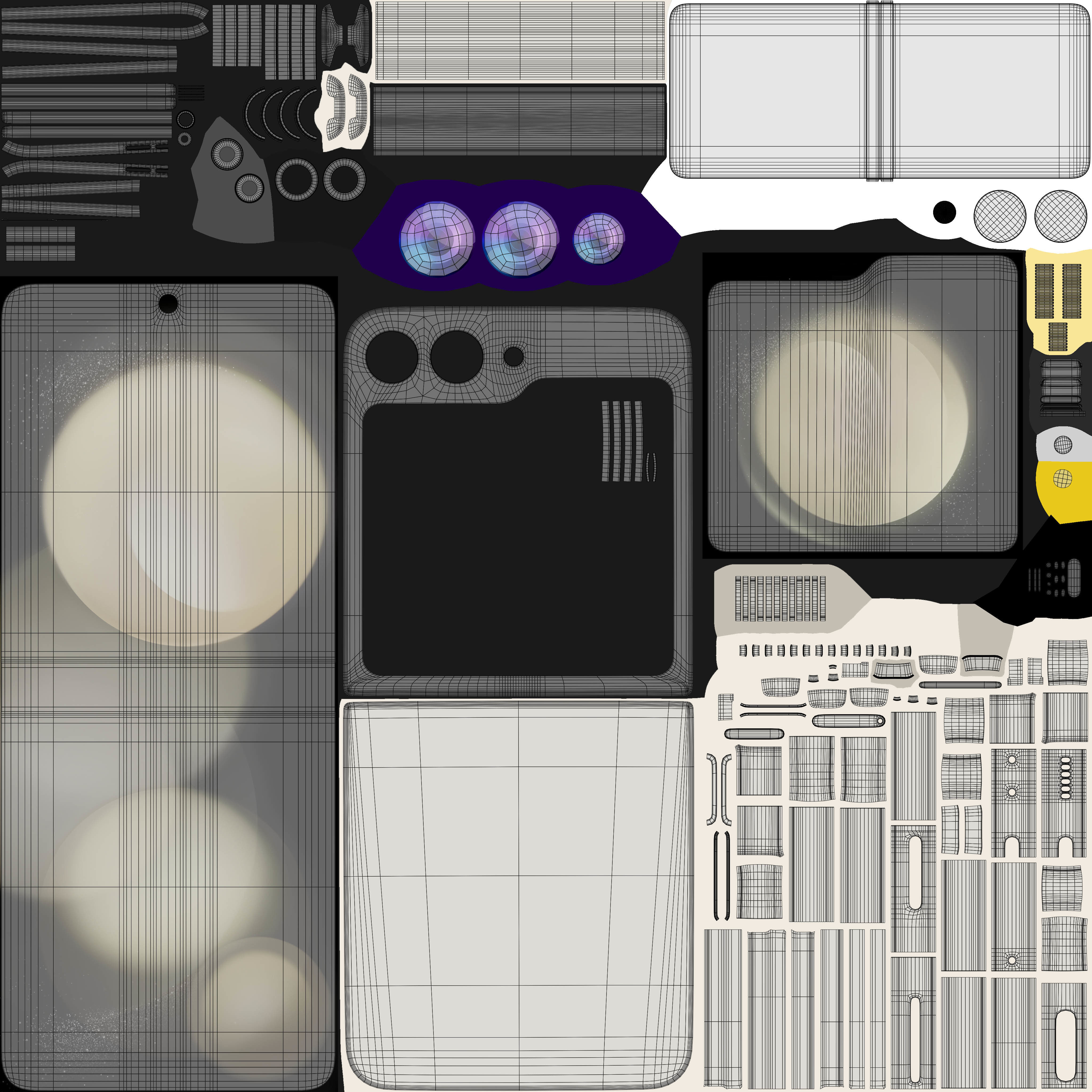 Samsung Galaxy Z Flip 5 Cream Low-poly 3D model_14