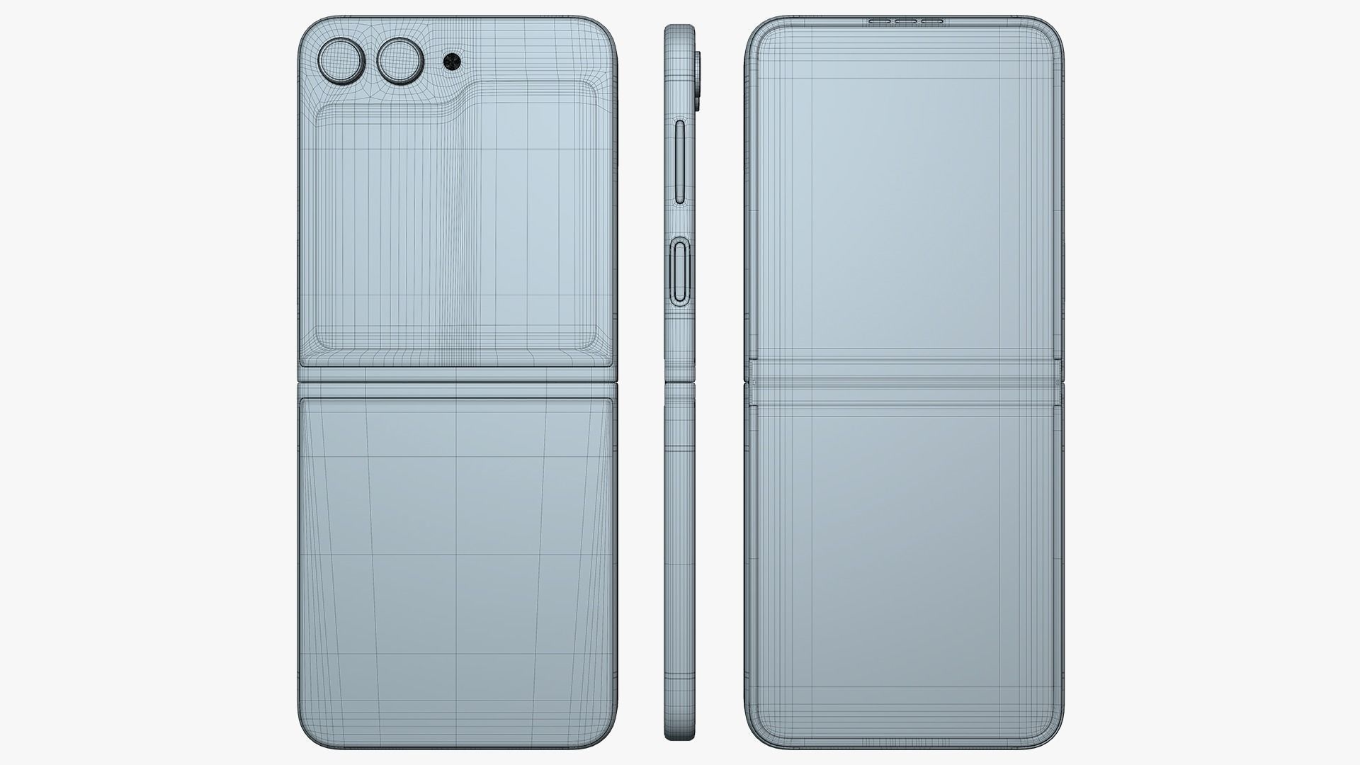 Samsung Galaxy Z Flip 5 Cream Low-poly 3D model_16