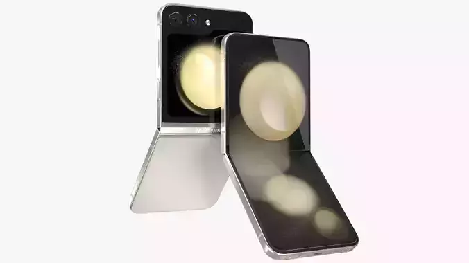 Samsung Galaxy Z Flip 5 Cream Low-poly 3D model